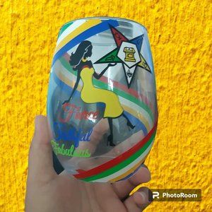 Order of the eastern Star wine glass